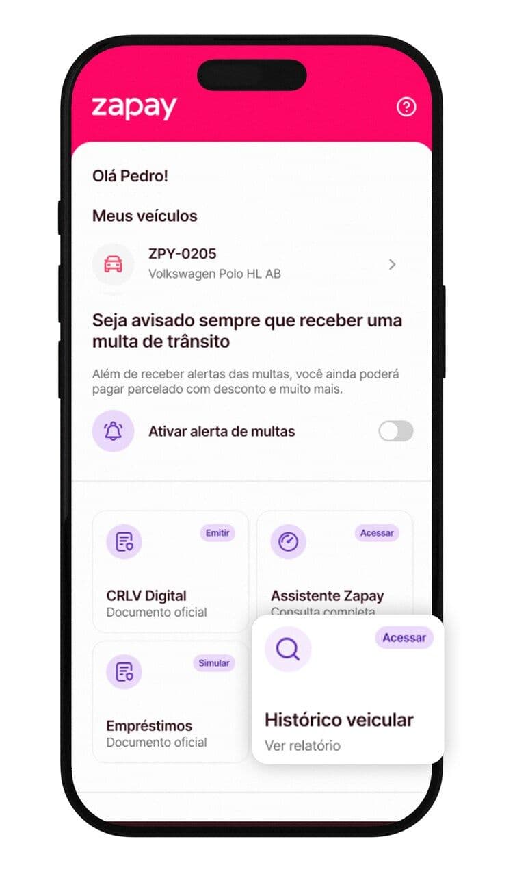 Mockup 1 - Histórico Veicular